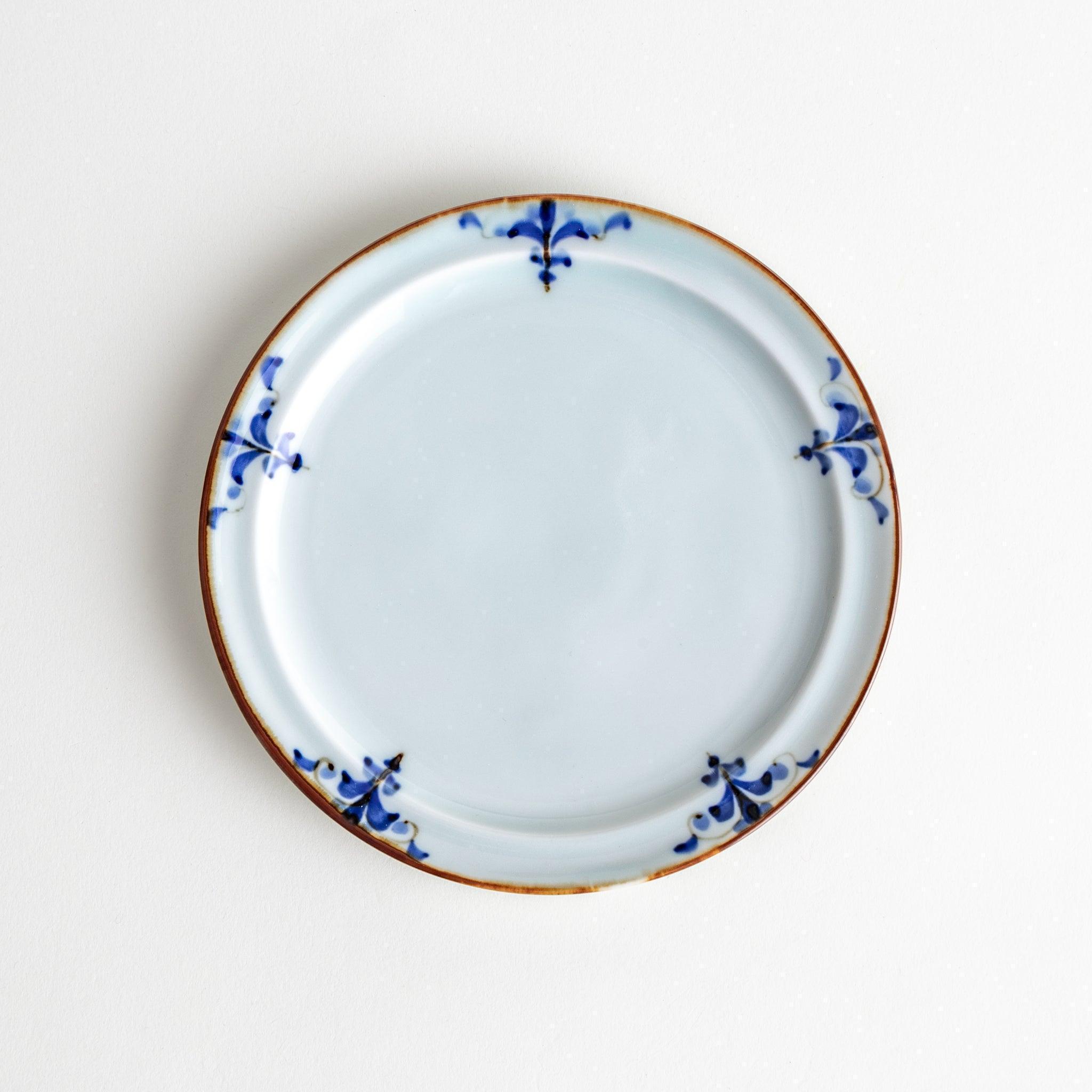 Floral Leaves Dessert Plates Set of 6 - Elegant Ceramic Appetizer Plates for Cake, Cookies, Snacks - Perfect for Tea Parties, Weddings, and Home Decor