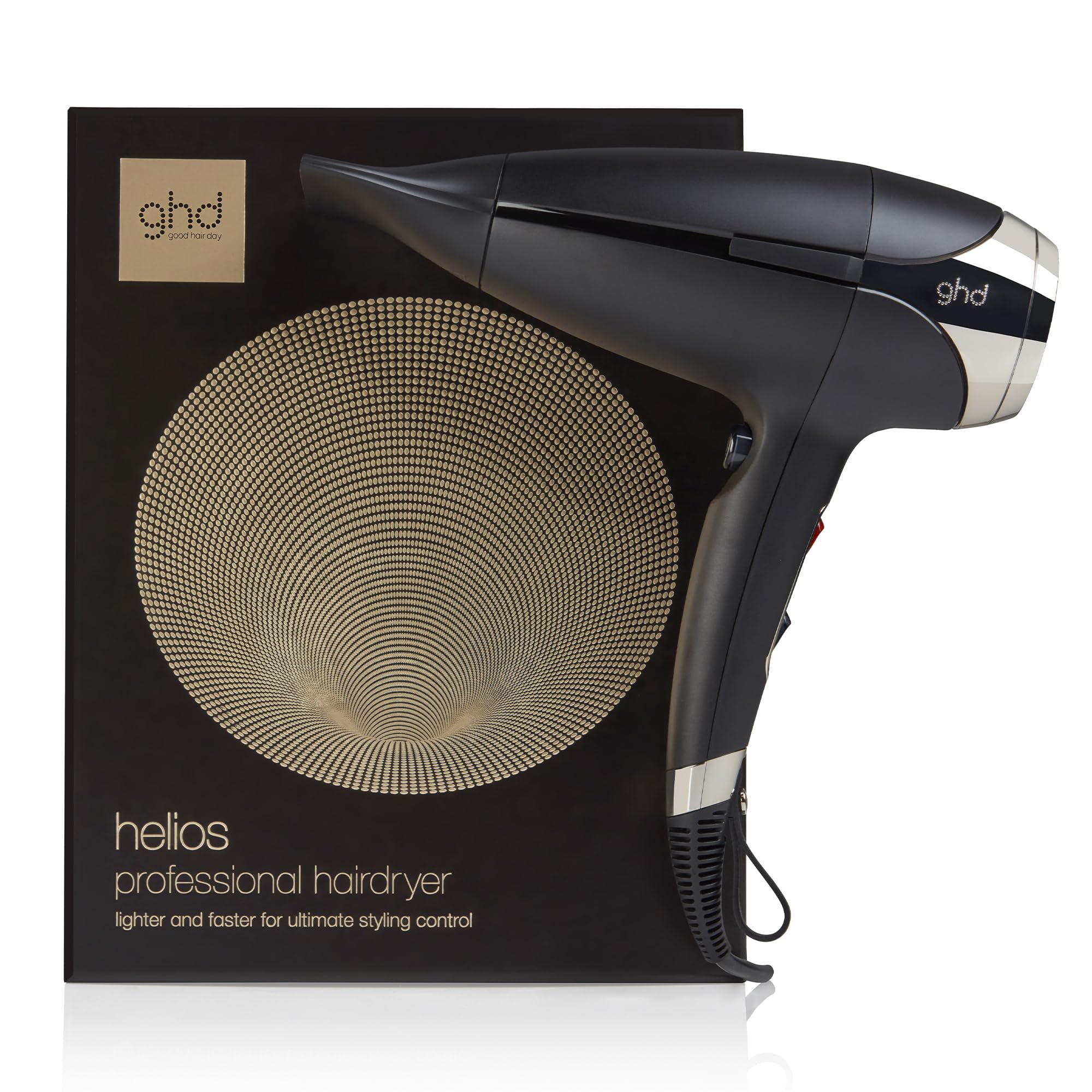 ghd Helios Professional Hair Dryer - Lightweight, Fast Drying & Styling with Ionic Technology - Salon Performance for All Hair Types (UK Plug) - Perfect for Home Use, Travel & Salon Styling