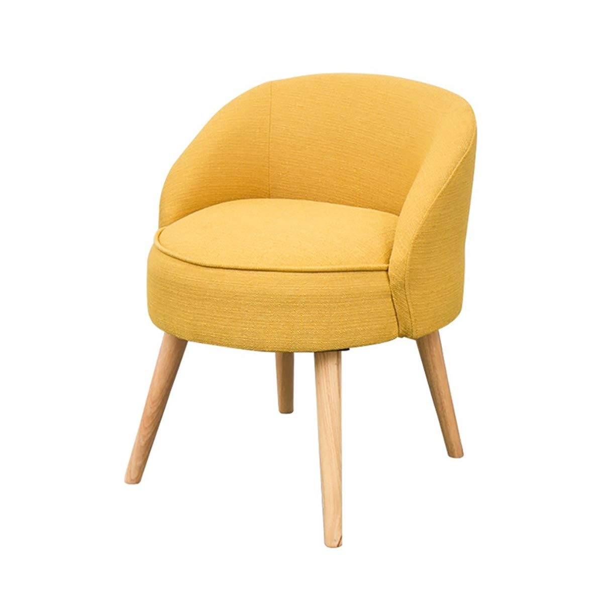 Kids Armchair with Wooden Legs - Upholstered Linen Sofa & Couch for Children's Room, Playroom or Nursery - Comfortable Yellow Chair with Wood Frame for Reading, Relaxing or Gift Giving