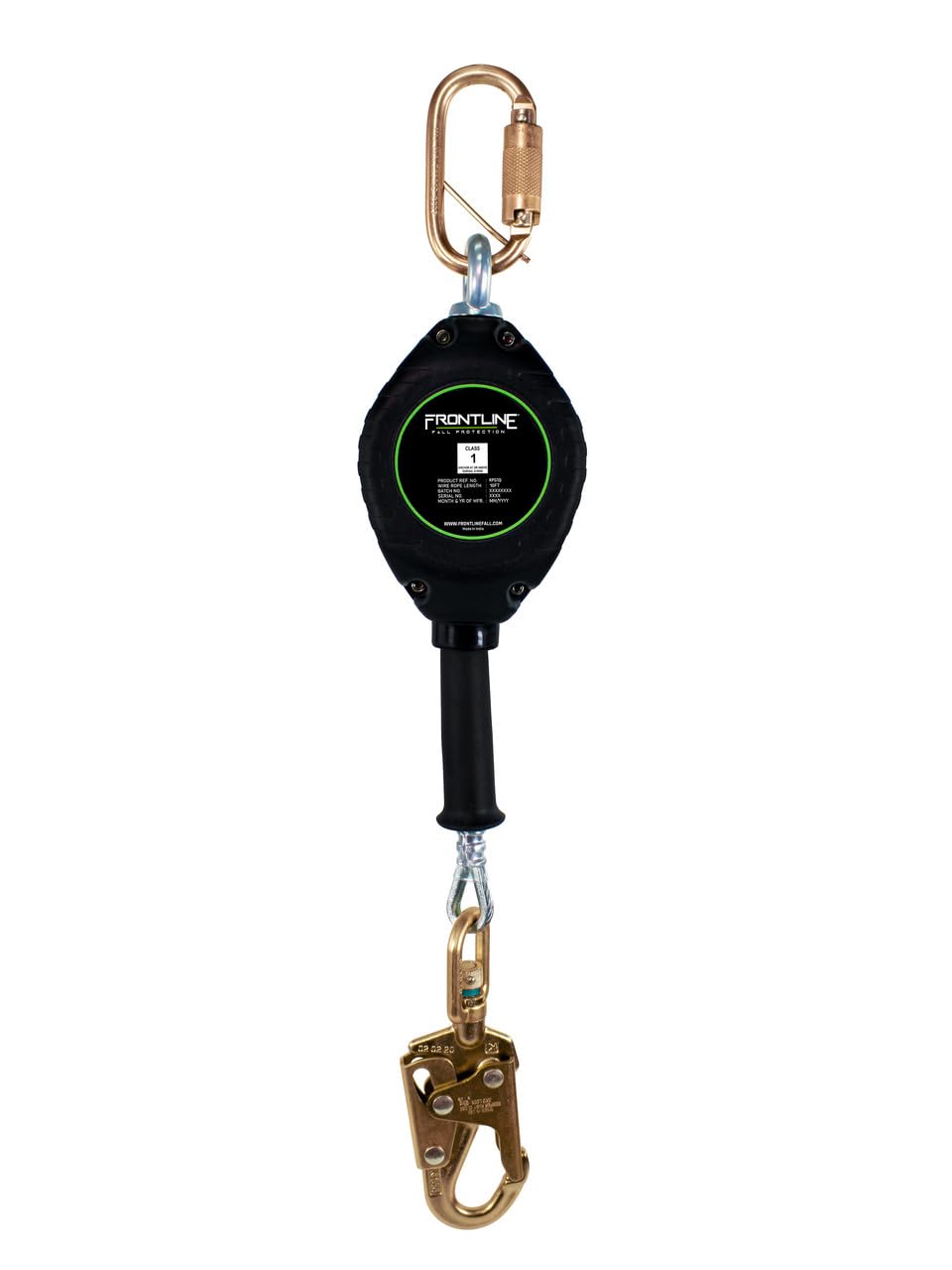 Frontline RPG20' Fall Protection Cable SRL with Steel Snap Hook | 3/16