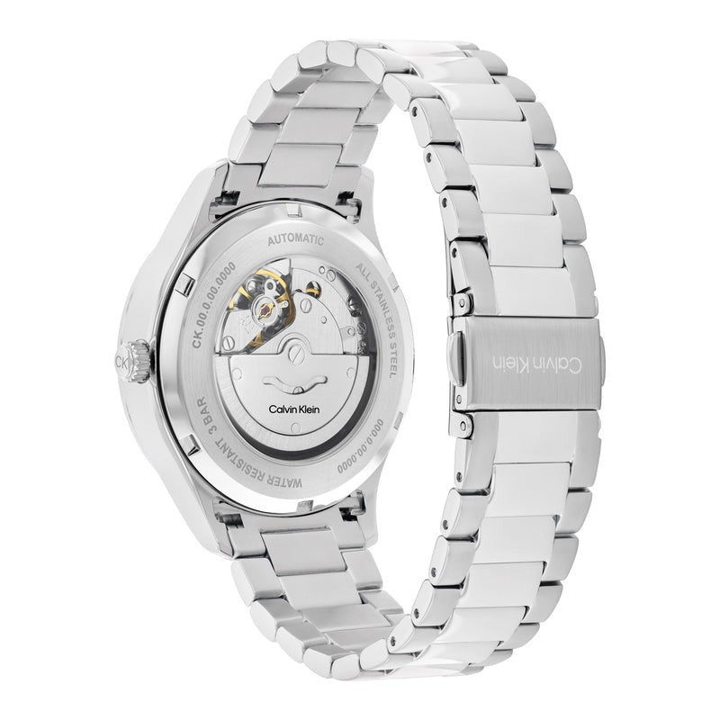 Calvin Klein Iconic Automatic Black Dial Steel Watch 25300021 for Men - Stylish & Durable Timepiece for Business, Casual & Formal Occasions