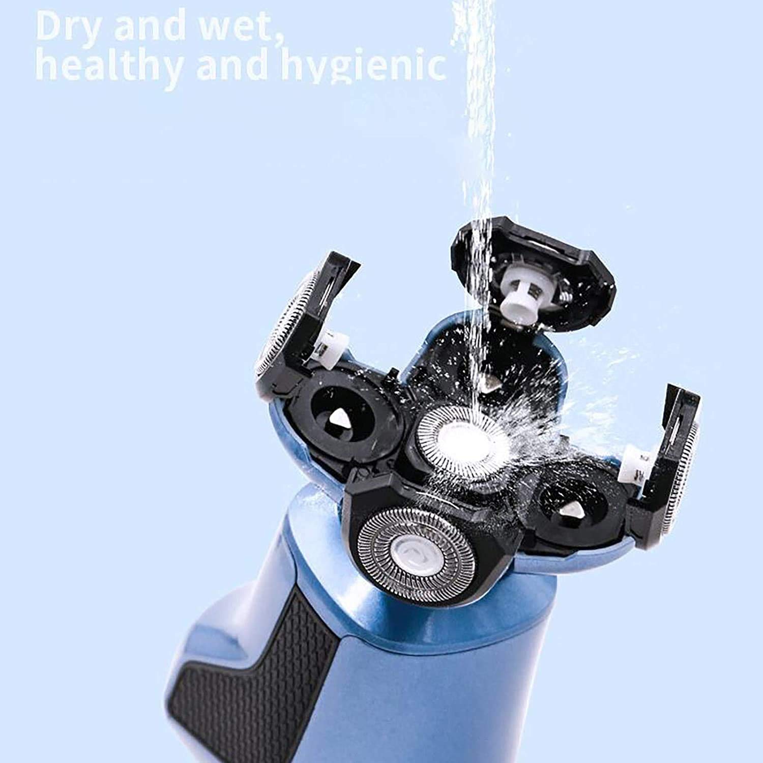 5-in-1 Electric Shaver for Men - Rechargeable Cordless Wet/Dry Rotary Shaver with Bald Head Shaver, Nose Hair Trimmer & Facial Cleansing Brush - Perfect for Travel, Gym & Daily Grooming Routine