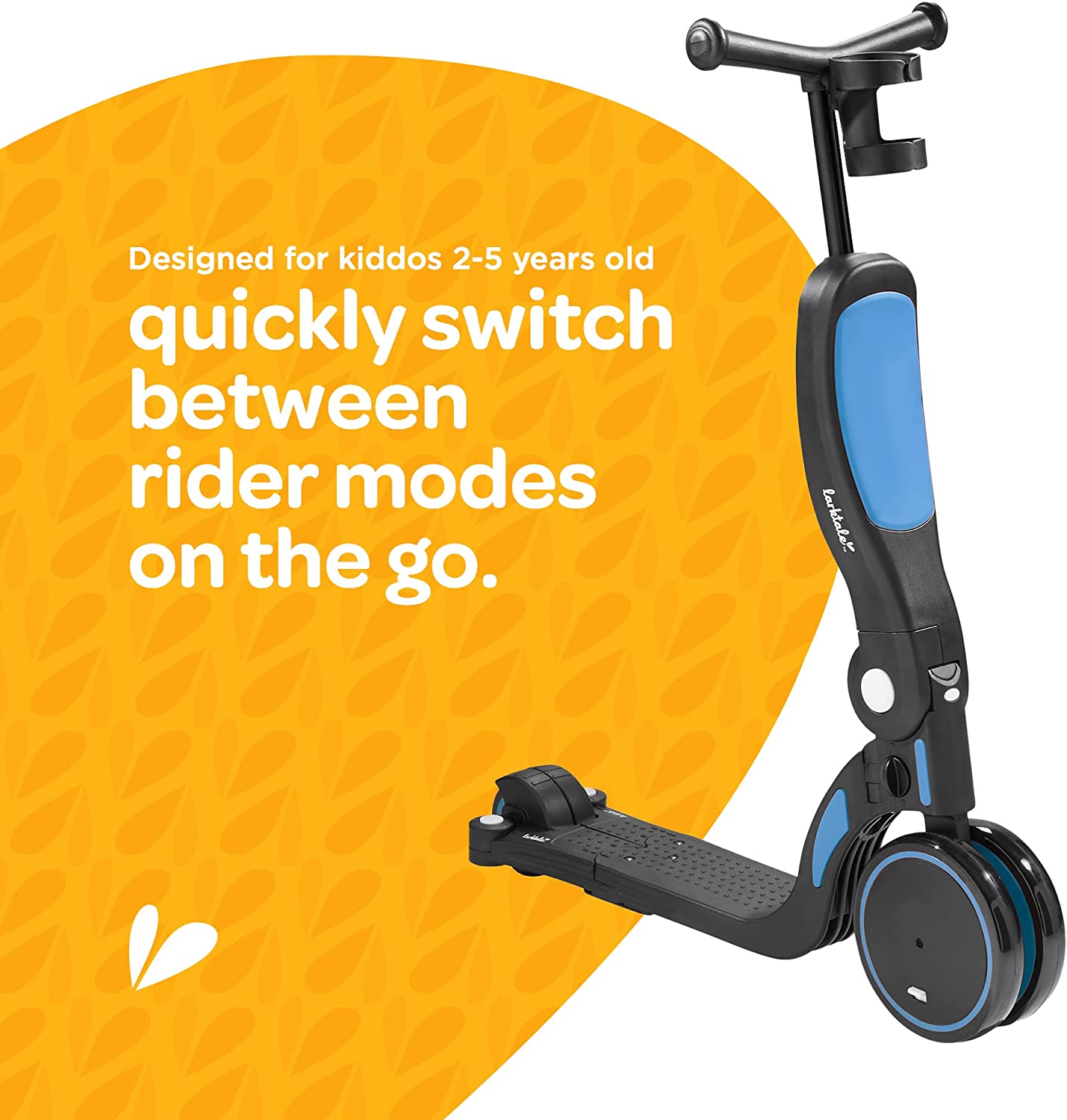 Larktale Scoobi 5-in-1 Convertible Kids Scooter - Adjustable Height, 3 Wheel Design for Toddlers Ages 1-5 - Perfect for Outdoor Play, Park Rides & Learning Balance