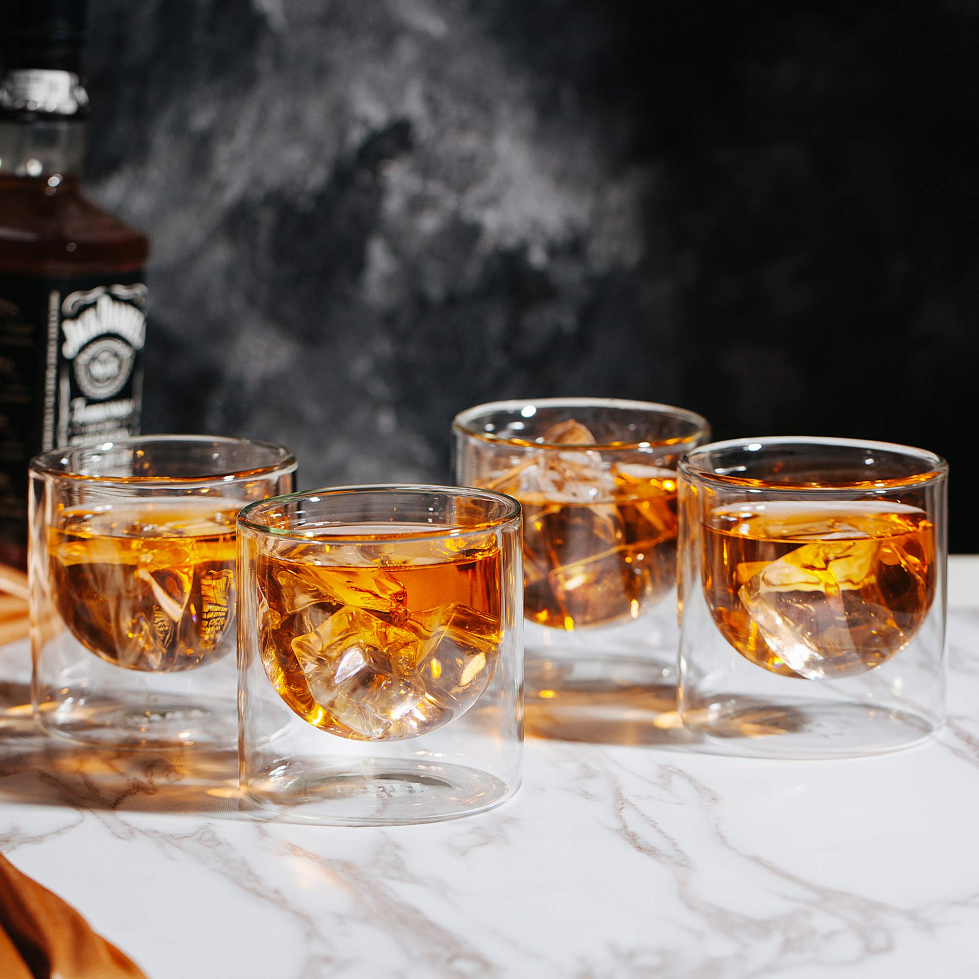 BTaT Double Wall Insulated Glass Cups Set of 4 (5oz/150ml) - Espresso, Coffee, Cappuccino & Scotch Glasses for Hot & Cold Drinks - Perfect for Home, Office & Cafe Use