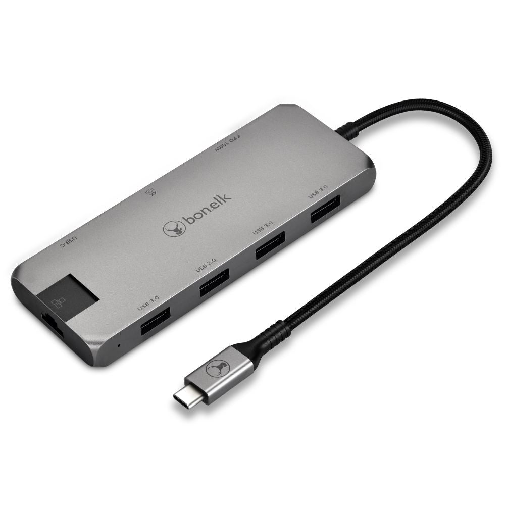 Bonelk 8-in-1 USB C Hub with 4K HDMI, USB 3.0, SD/TF Card Reader, PD Charging - Perfect for MacBook Pro/Air, iPad Pro, Chromebook & More (Home Office, Travel, Gaming)