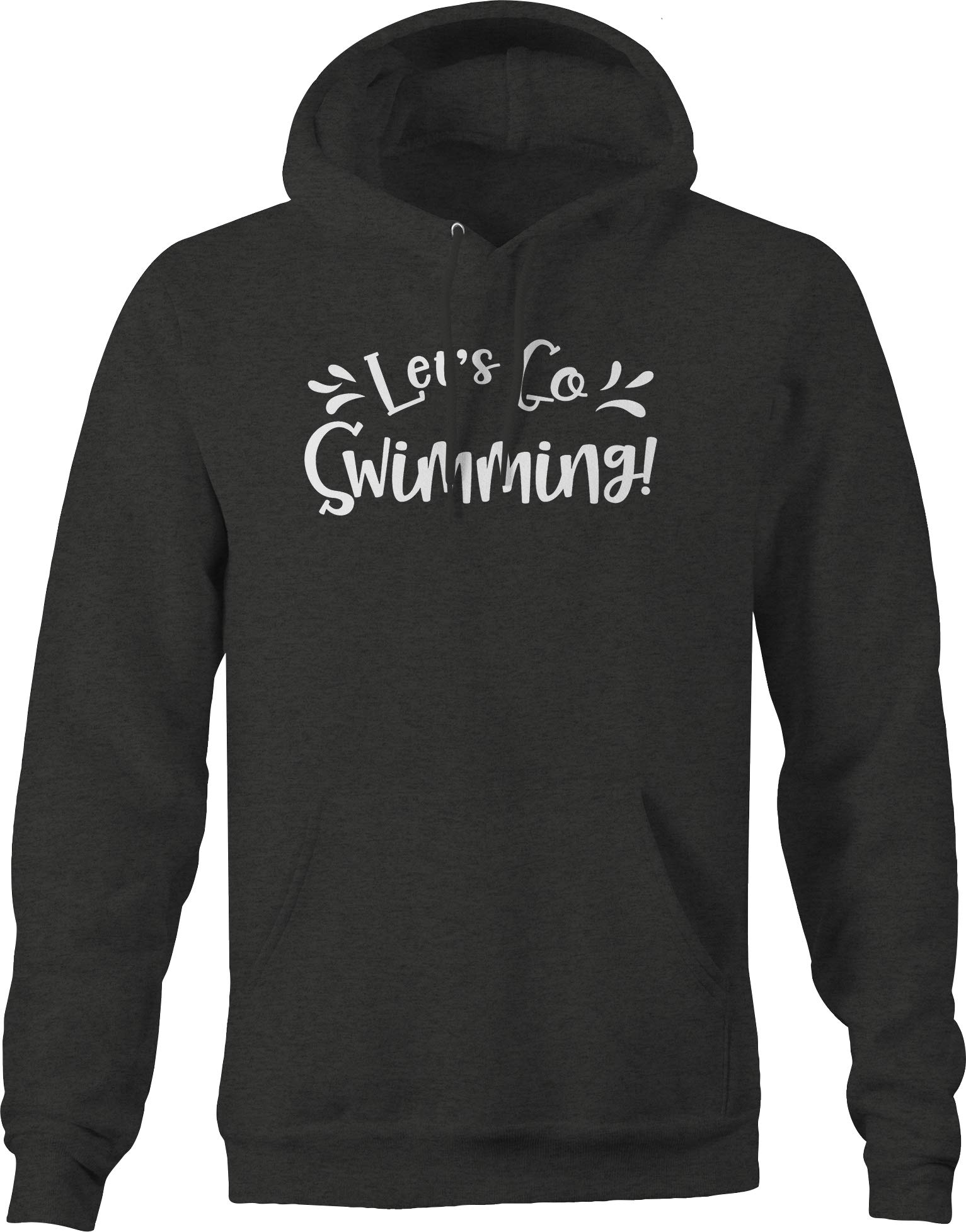 Men's Summer Swim Hoodie - Dark Grey Water Splash Pool Hooded Shirt for Swimming & Beach Fun | Perfect for Pool Parties, Beach Outings & Water Activities