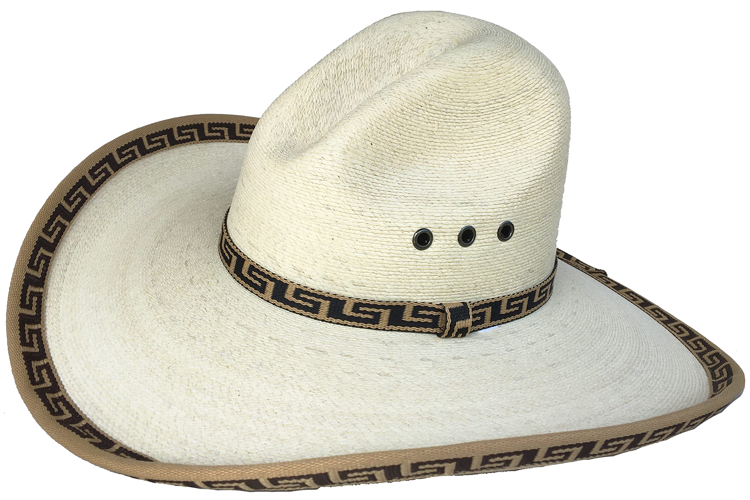 Authentic Sahuayo Mexico Palm Moreno Straw Safari Cowboy Hat - Wide Brim Sun Hat for Outdoor, Beach, and Western Style Fashion