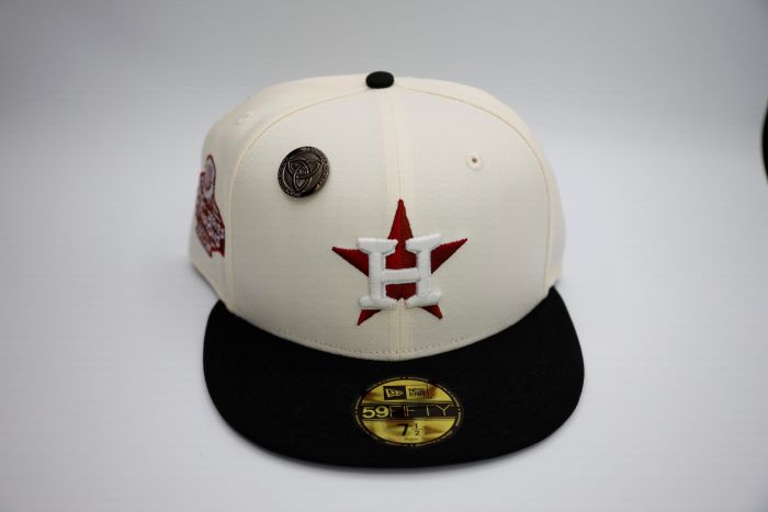 New Era Houston Astros WS22 59Fifty Fitted Cap - Chrome/Black Rust - Official MLB Baseball Hat for Men - Perfect for Games, Collecting & Streetwear Fashion