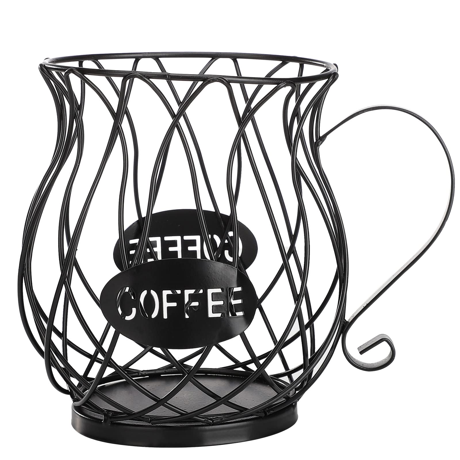 Premium Metal Coffee Pod Holder & Organizer - Countertop K-Cup Storage Basket for Keurig, Nespresso & Espresso Pods - Stylish Black Mug Design for Home, Office or Coffee Bar Organization