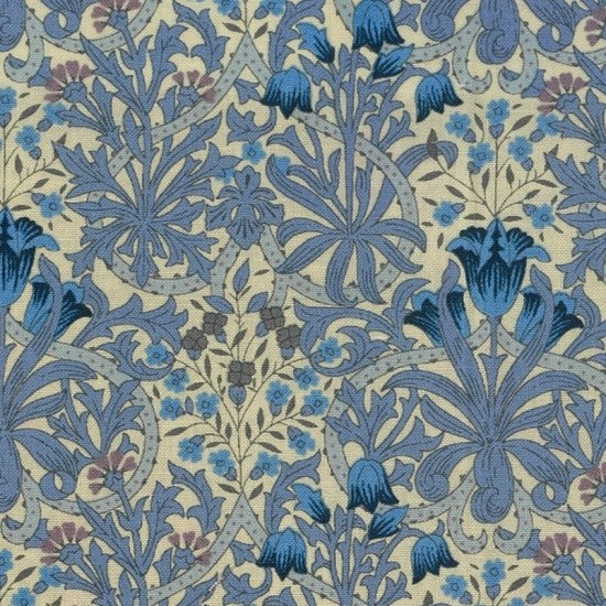 Nakamura Morris & Co. Country Floral Collection - Beige Blue 65730 106 | Vintage-Inspired Home Decor for Farmhouse, Cottage & Boho Style Rooms