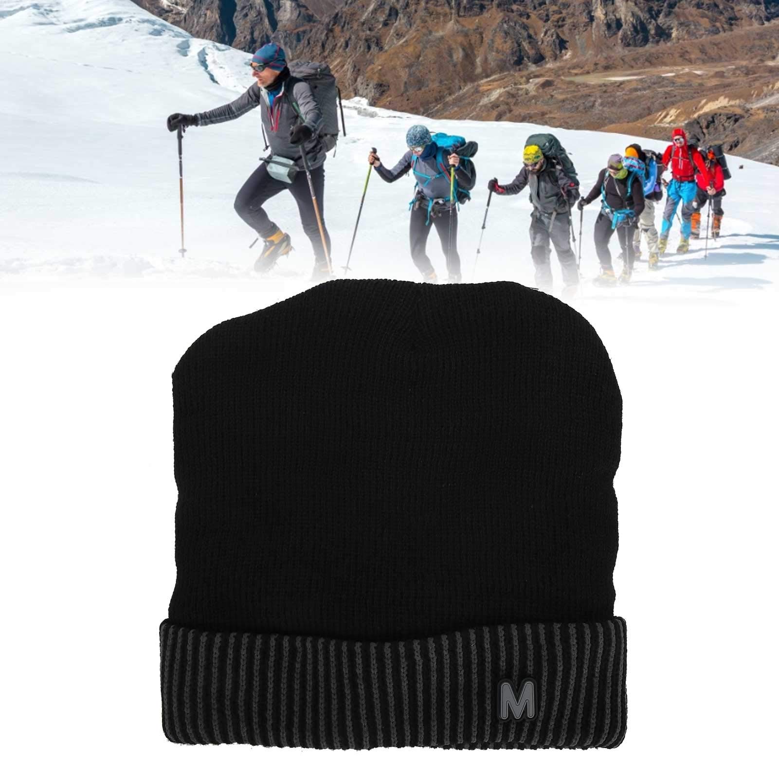 Heated Winter Hat for Men & Women - Pwshymi Electric Heating Cap with Adjustable Temperature for Outdoor Activities, Hiking, Skiing & Cold Weather (Gray Trim)