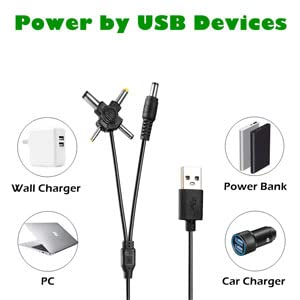 USB Charger Cable 5V 1A Power Cord for Dogtra SBC5V1000, 5.5mm No Bark Dog Training Collar - Compatible with 200C, 202C, 282C, iQ Plus, EF-3000, YS300, YS600, HK-X105-A05, HK-J105-A05 - 5ft Charging Cable for Home & Travel Use