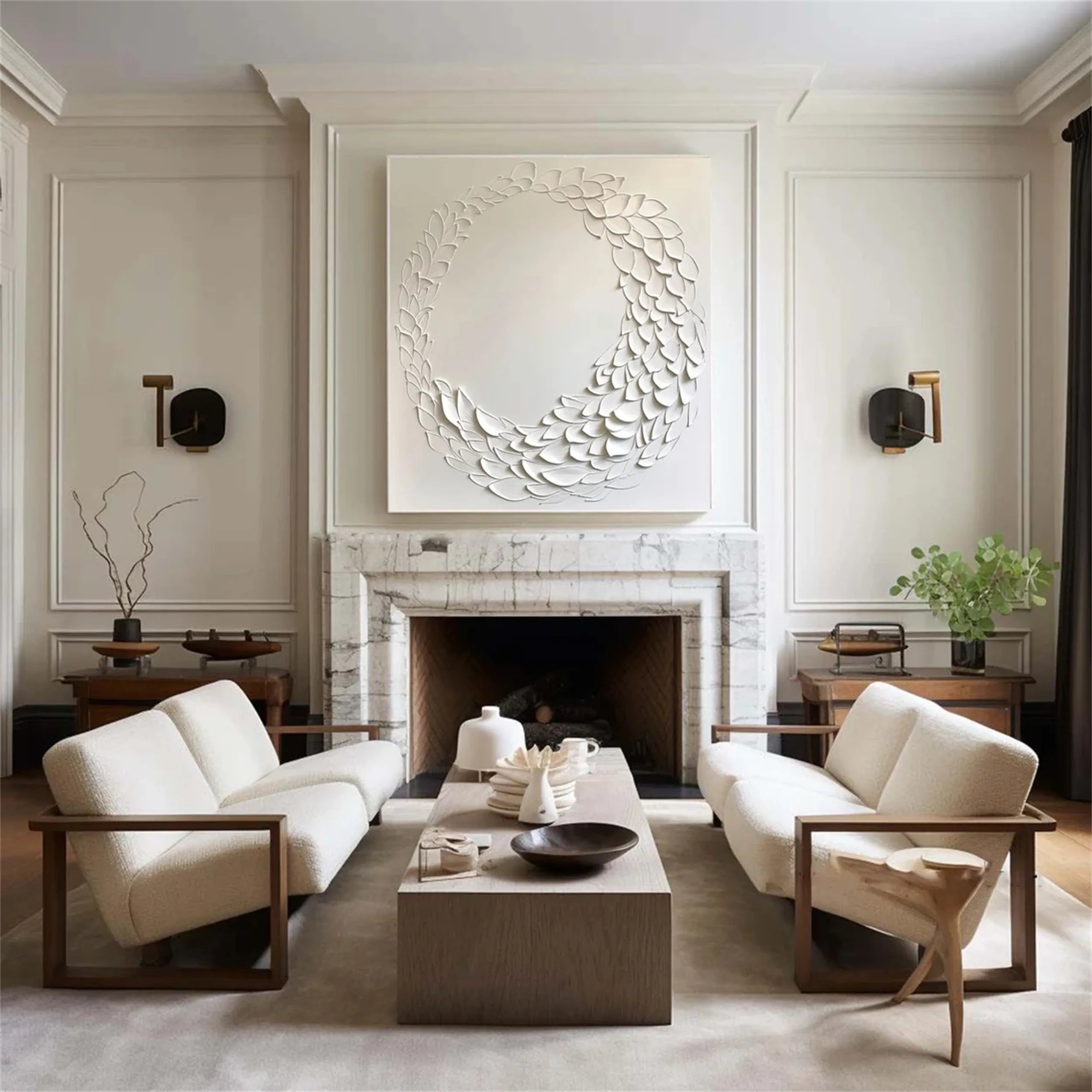 Minimalist Textured Plaster Art Painting - Modern Abstract Wall Decor for Living Room, Bedroom & Office | #MM190