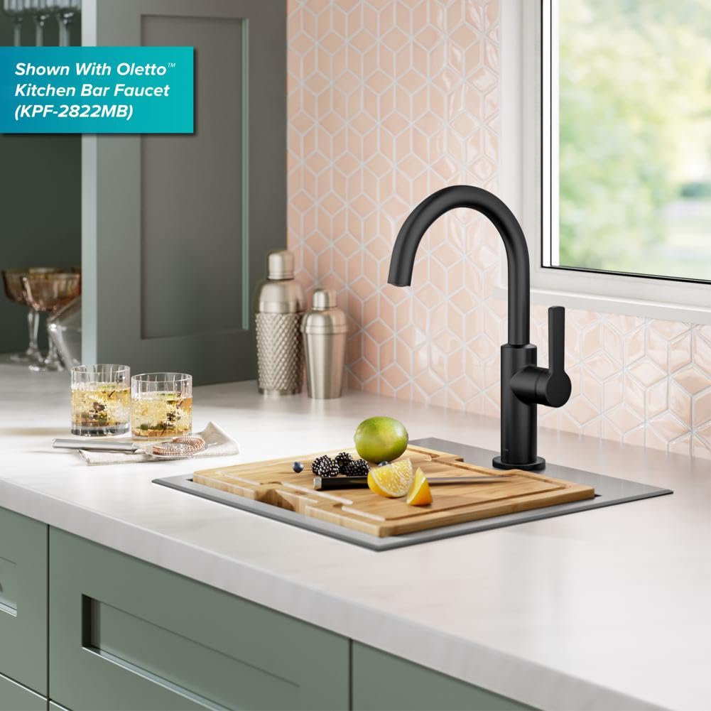 KRAUS Kore 15-Inch Drop-In/Top Mount Stainless Steel Kitchen Sink - 16 Gauge Single Bowl Bar Prep Sink with Accessories (Model KWT321-15) - Perfect for Small Kitchens, Bars, and Food Prep Stations