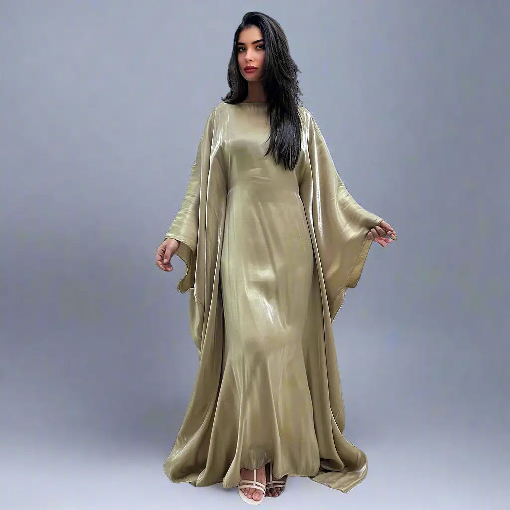 20 Color Options Sparkling Women Abaya Dress - Elegant Muslim Prayer Dress for Special Occasions & Daily Wear