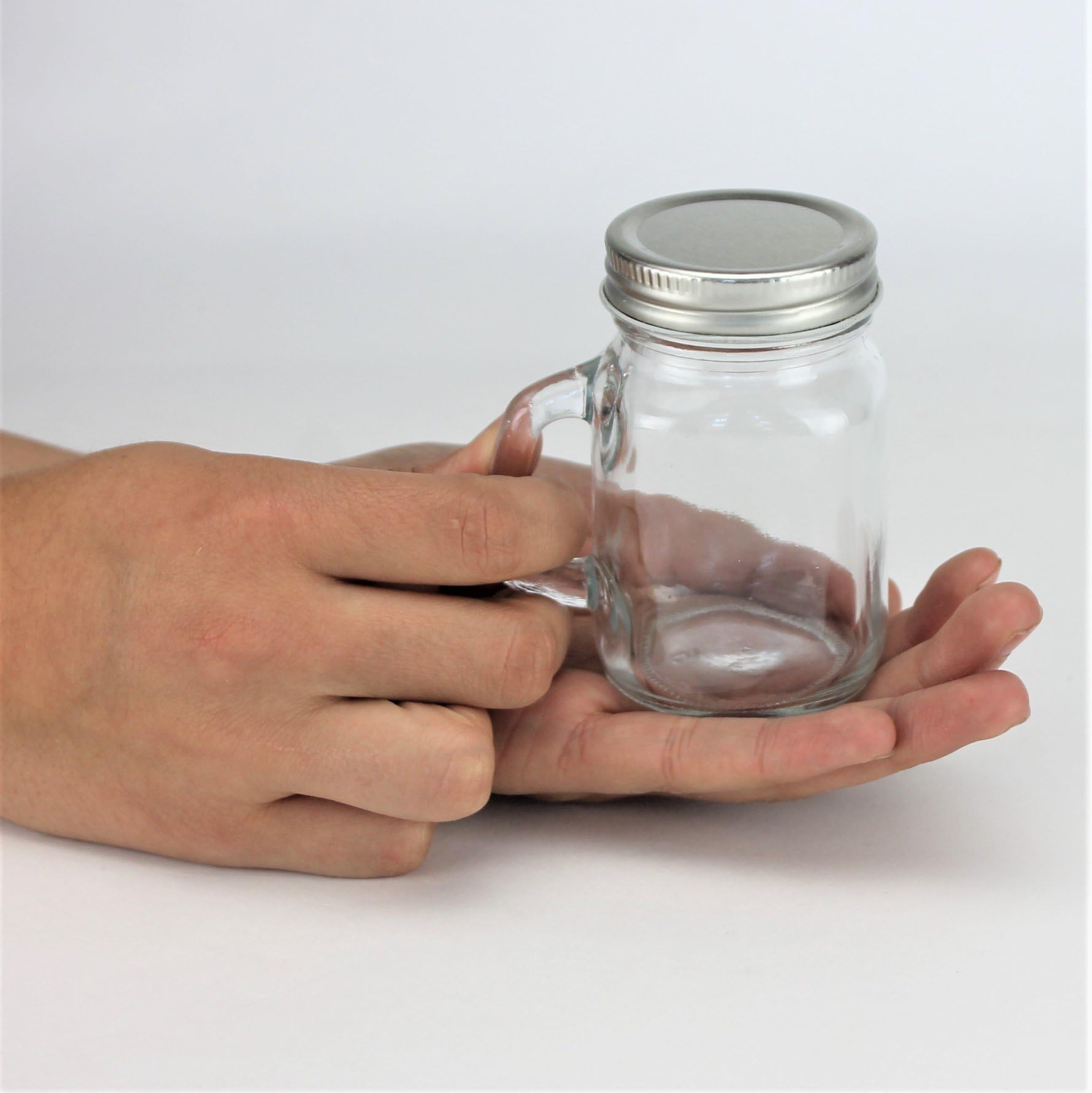 24-Pack Mini Mason Jar Mugs 4oz with Handles & Leakproof Lids - Perfect for Coffee, Tea, Juice, Smoothies, Candles, DIY Crafts & Party Favors - Ideal for Home, Office, Picnics & Gift Giving