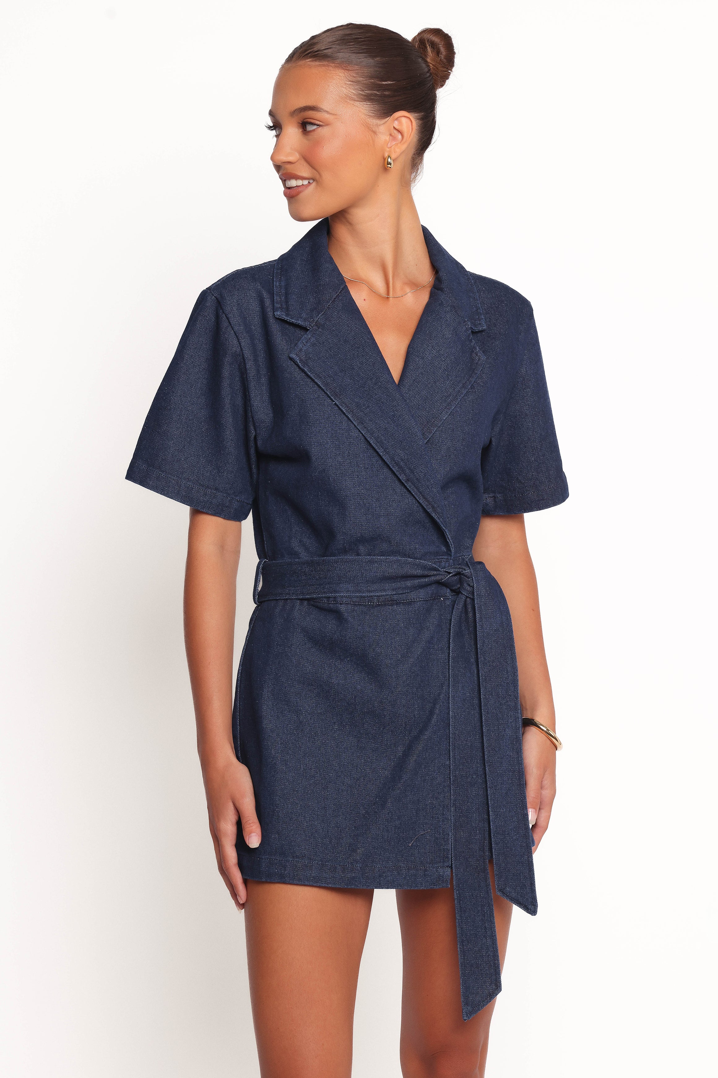 Bruna Denim Playsuit for Women - Dark Wash Jumpsuit with Pockets | Casual & Stylish Outfit for Summer, Travel, and Everyday Wear