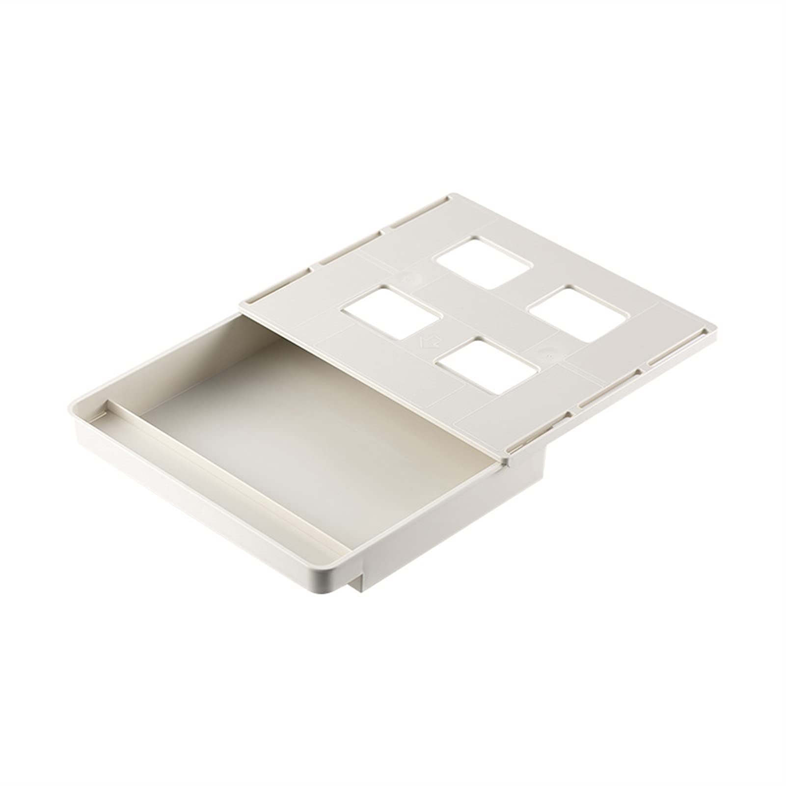 Under Desk File Organizer - Metal Hanging Drawer Storage Box for Office & Student Desk, Hidden Pen Holder & Stationery Organizer - Perfect for Home Office, Study Desk & Workspace Organization