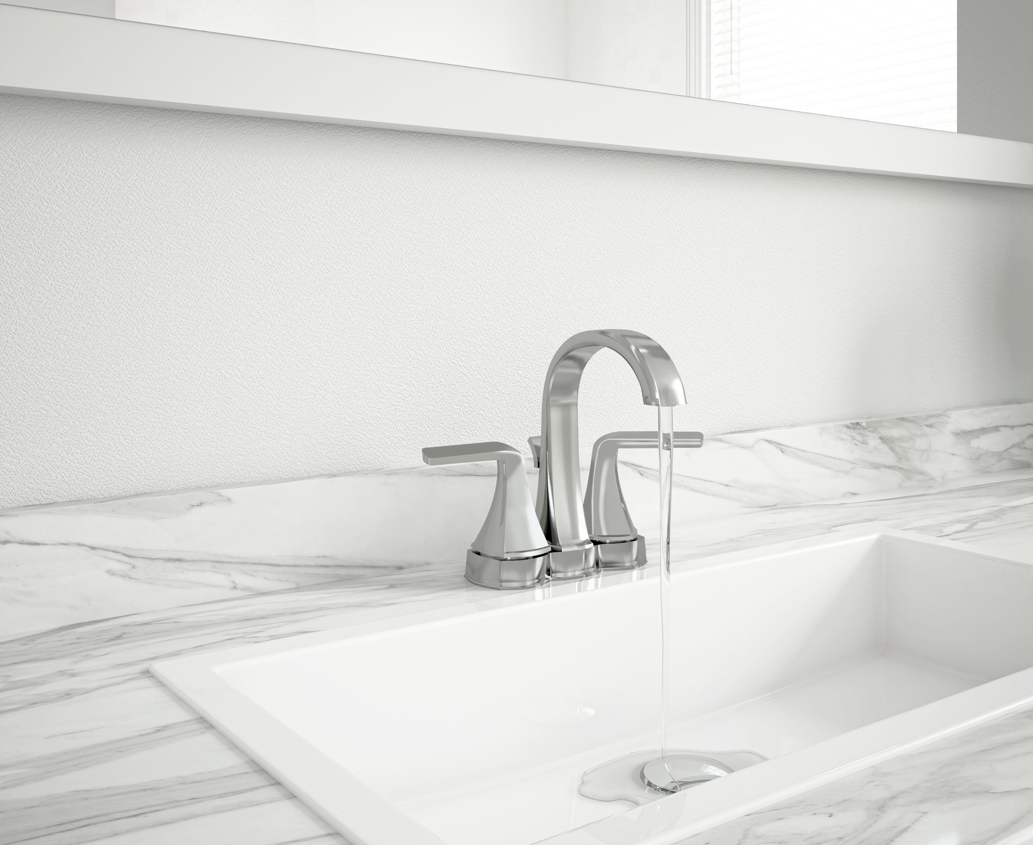 Arezzo Deck Mount Bathroom Faucet - Chrome Finish Single Handle Bathroom Sink Faucet for Vanity, Powder Room & Guest Bath Installation