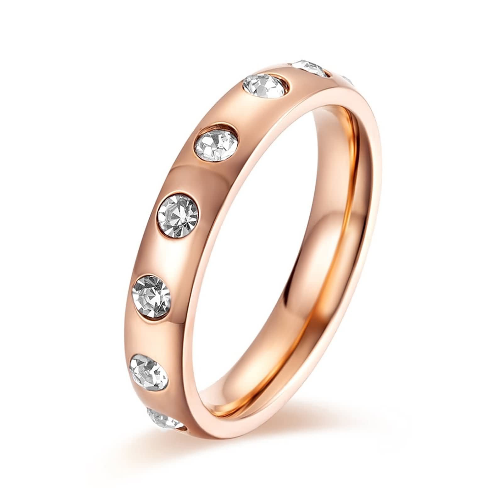 Best Friend Promise Rings for Couples - Stainless Steel Circular Circle Zircon Jewelry Set for Women & Men - Western Style Teen Jewelry Gift for Anniversaries, Valentine's Day & Special Occasions