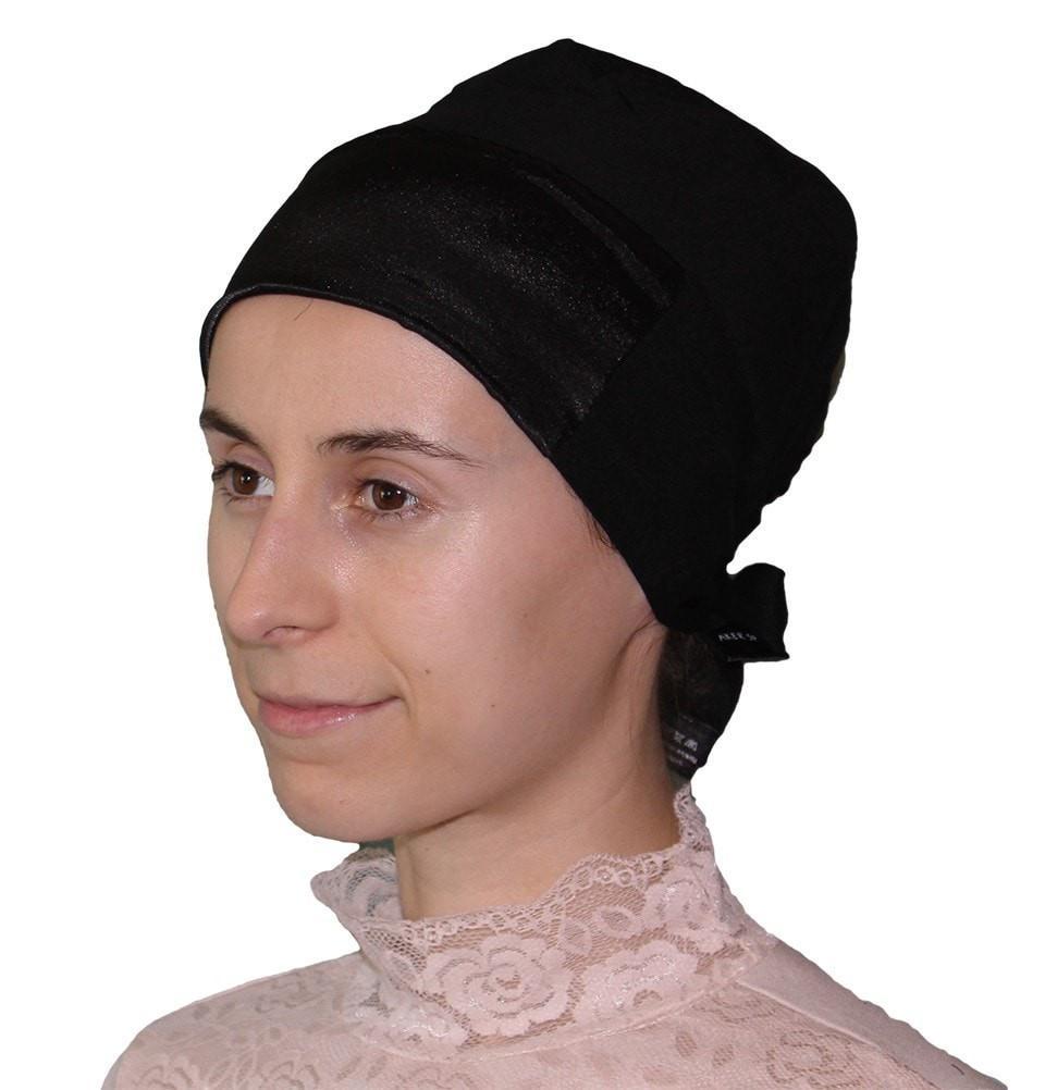 Aker Satin Bonnet Underscarf for Women - Black Silk Hair Wrap for Sleeping & Protective Styling - Prevents Frizz & Breakage