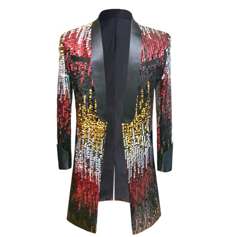 Men's Fashion Sequin Tuxedo Jacket with Shawl Lapel - Elegant Blazer for Dinner Party, Wedding & Formal Events | Perfect for Prom, Gala & Black Tie Occasions