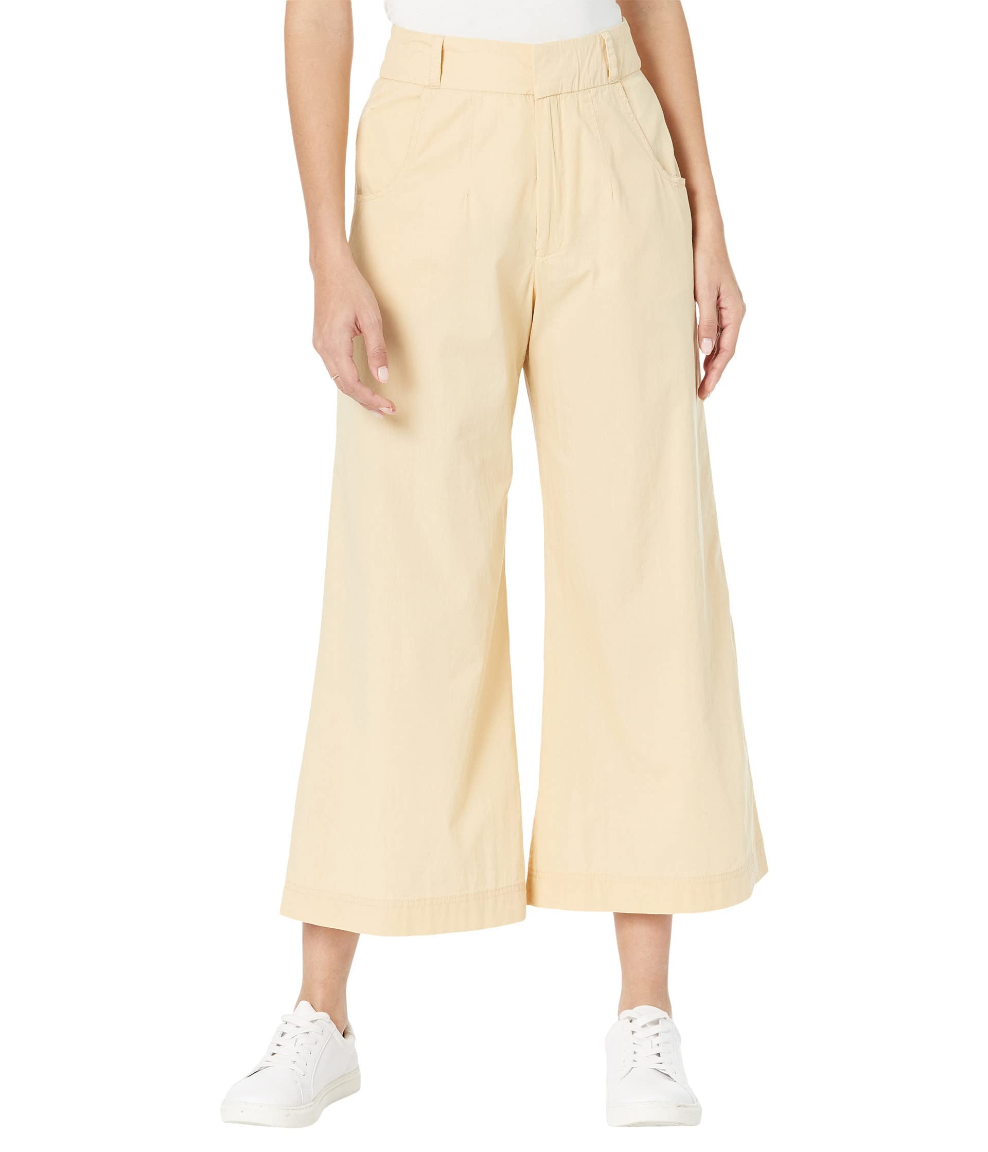 Free People Menorca Cropped Solid Poplin Pants for Women - Gosling Blue Size 10 (27