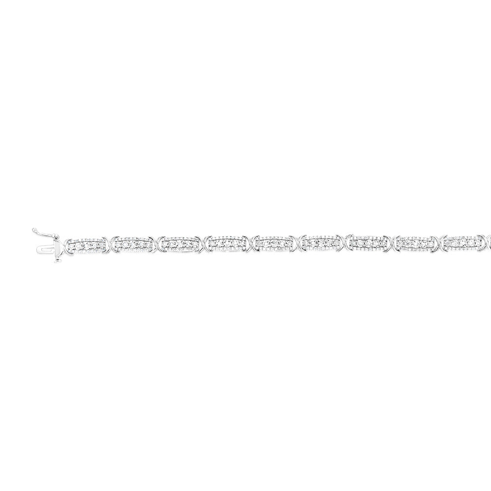 0.95 Carat Diamond Sterling Silver Bracelet for Women - Elegant Fancy Jewelry Gift for Anniversary, Wedding & Special Occasions