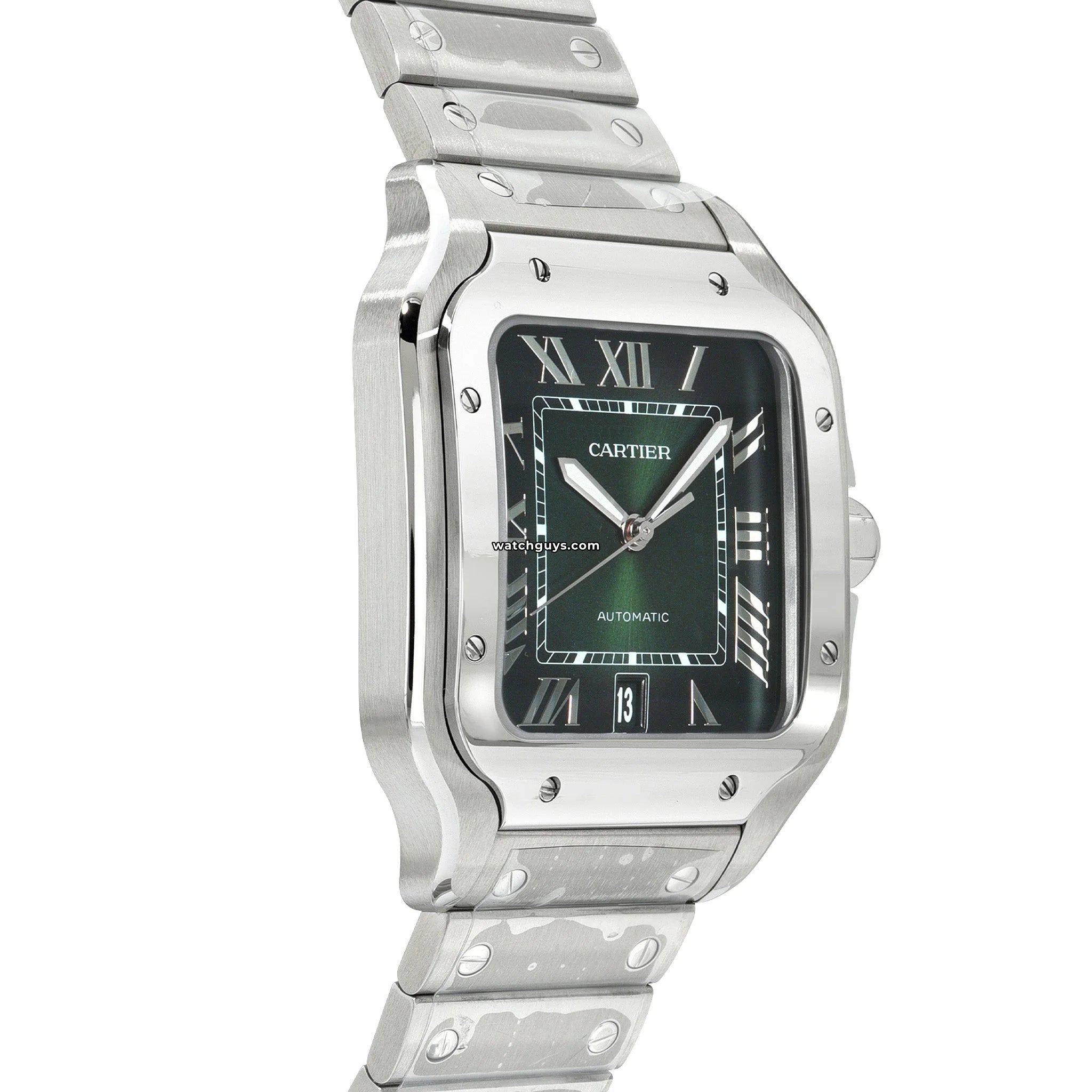 Cartier Santos Large Men's Watch WSSA0062 Green Dial - Luxury Stainless Steel Timepiece for Business & Formal Occasions