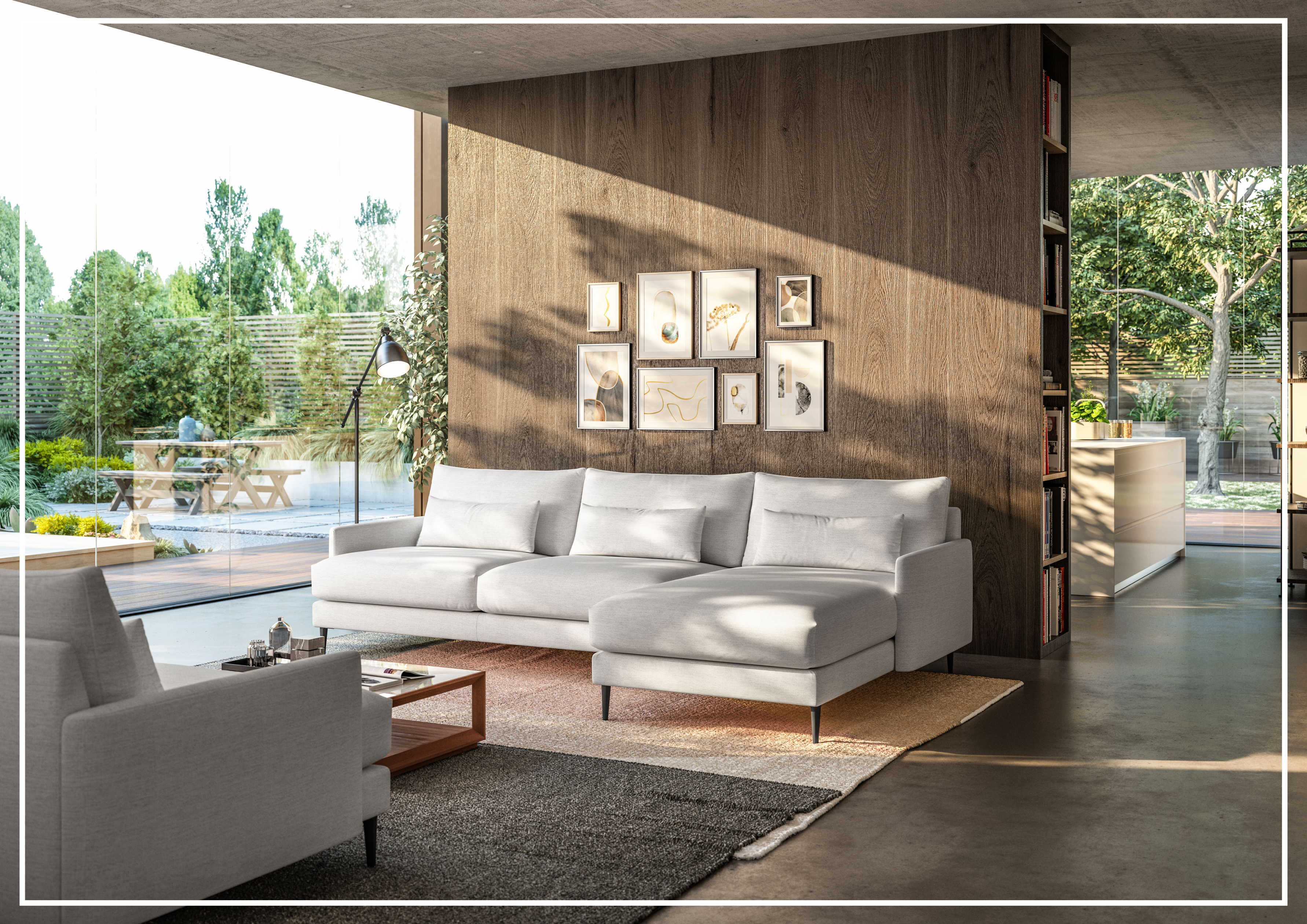 Luonto Liam Fabric Sofa Sectional with Reversible Chaise - Modern L-Shaped Couch for Living Room, Family Room & Apartment - Comfortable & Stylish Home Furniture