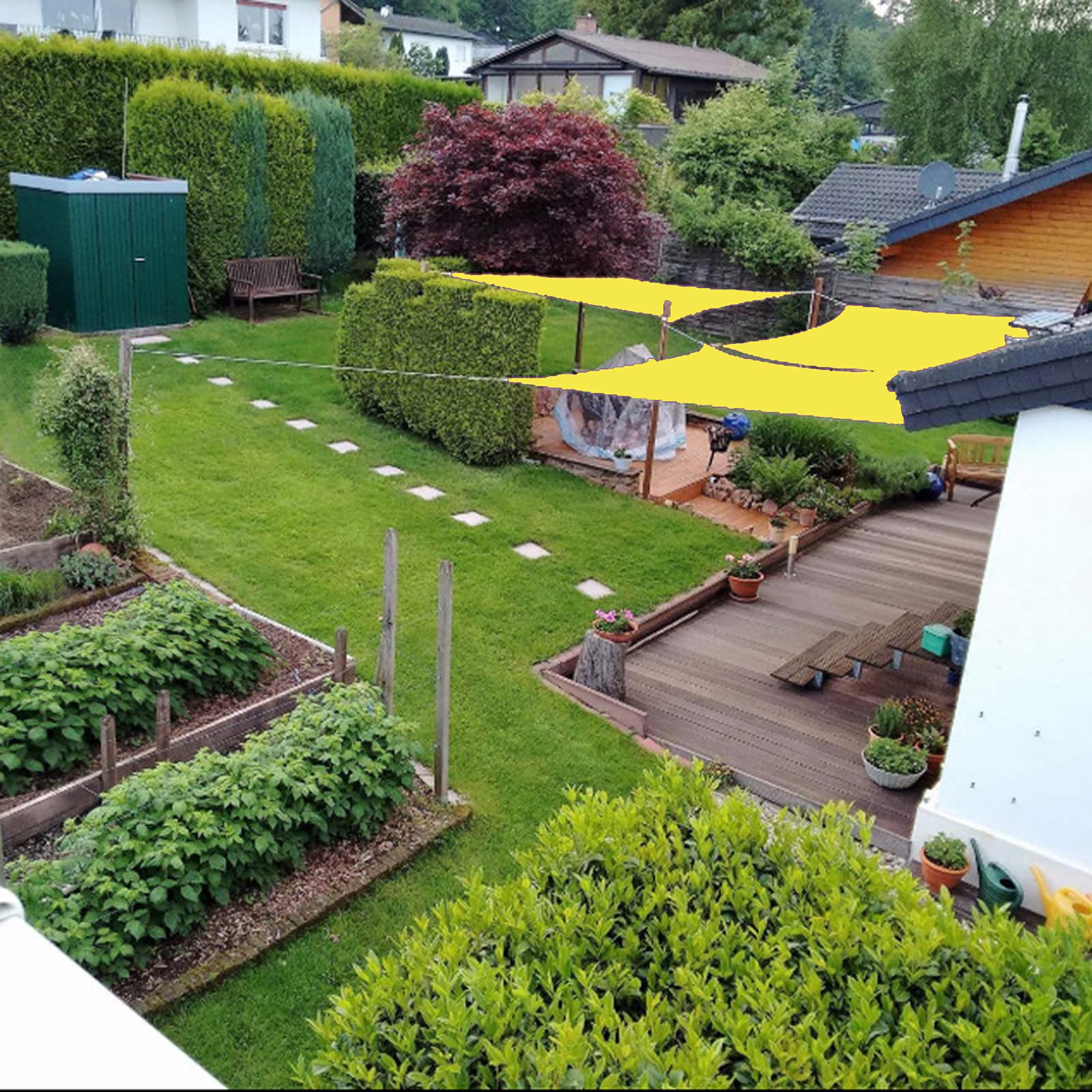13x13ft Rectangle Shade Sail - Waterproof & Tear-Resistant Outdoor Sun Canopy for Backyard, Garden, Poolside, and Patio Shade