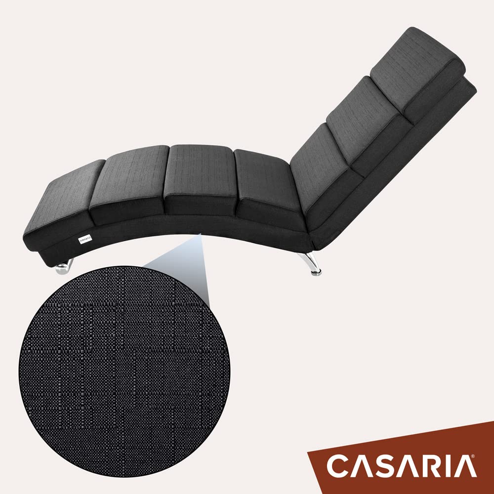 Casaria Méridienne London Chaise Lounge - Modern Relaxation Chair for Living Room, Anthracite Design - Perfect for Home Décor & Cozy Reading Nook