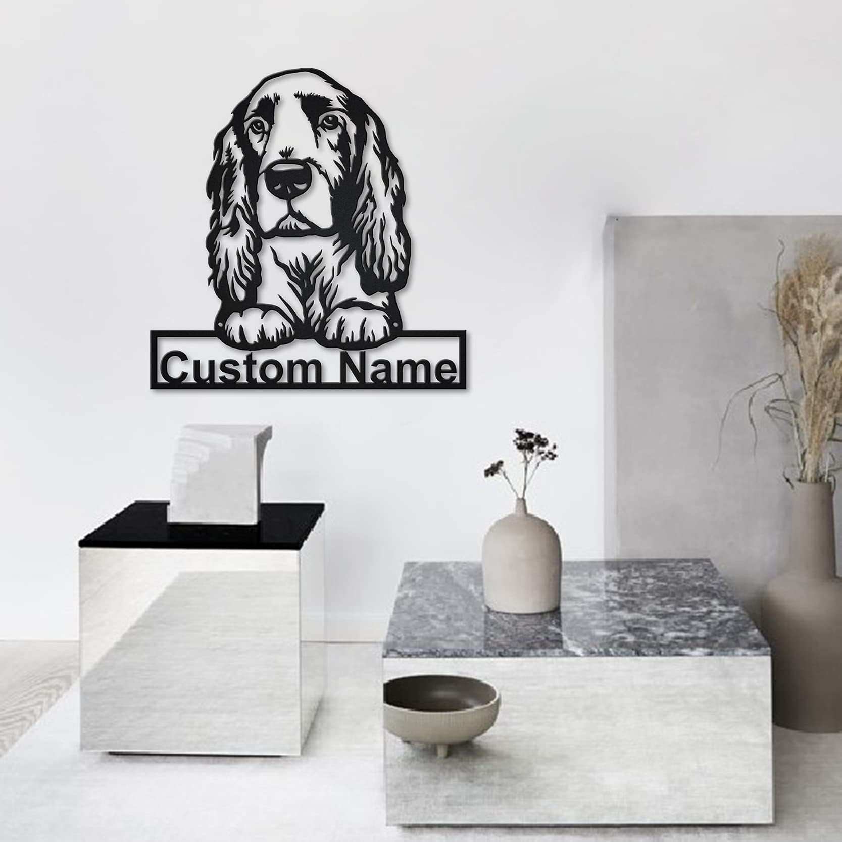 Personalized Field Spaniel Dog Wooden Sign - Custom Engraved Pet Name Art - Unique Dog Lover Gift for Birthday, Housewarming & Home Decor - Perfect for Living Room, Bedroom or Pet Nursery