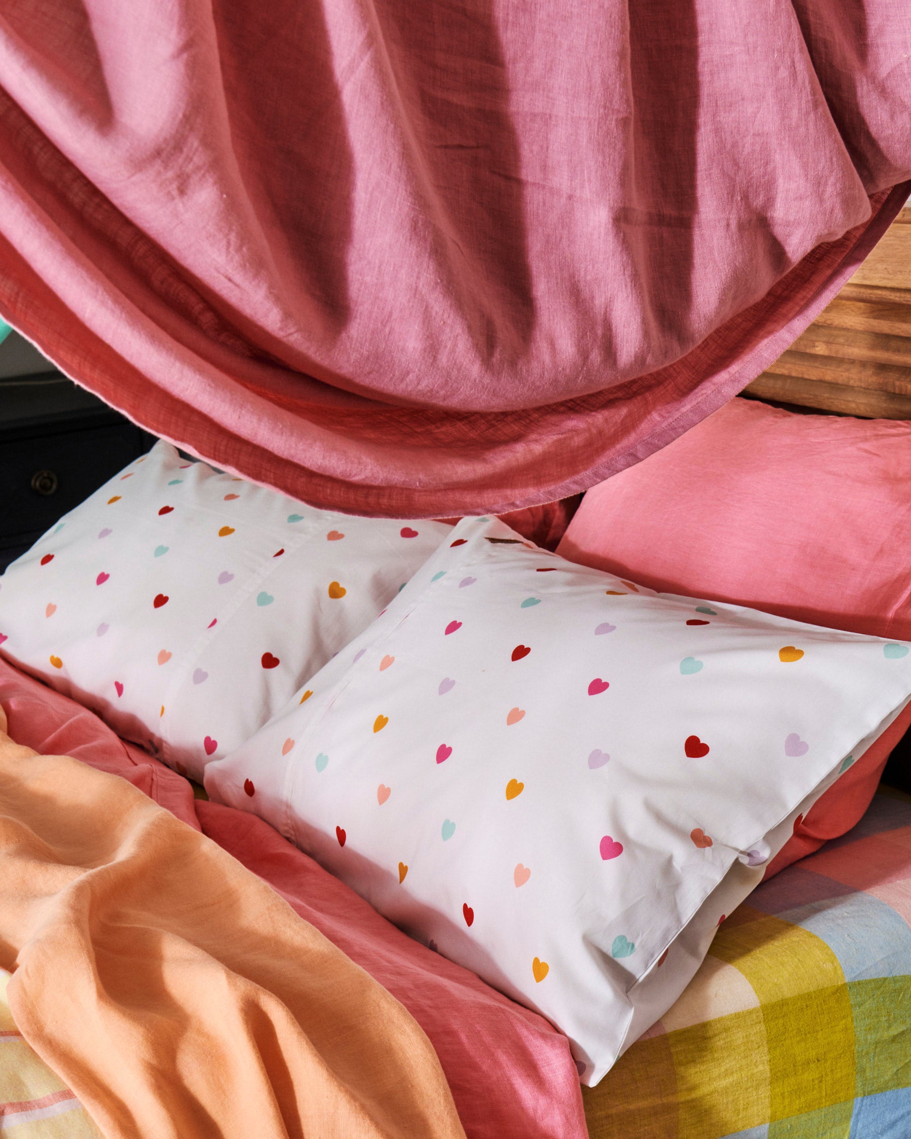I Heart You Organic Cotton Pillowcases - Soft & Hypoallergenic Bedding Set for Couples, Eco-Friendly Home Decor - Perfect for Valentine's Day Gifts & Romantic Bedroom