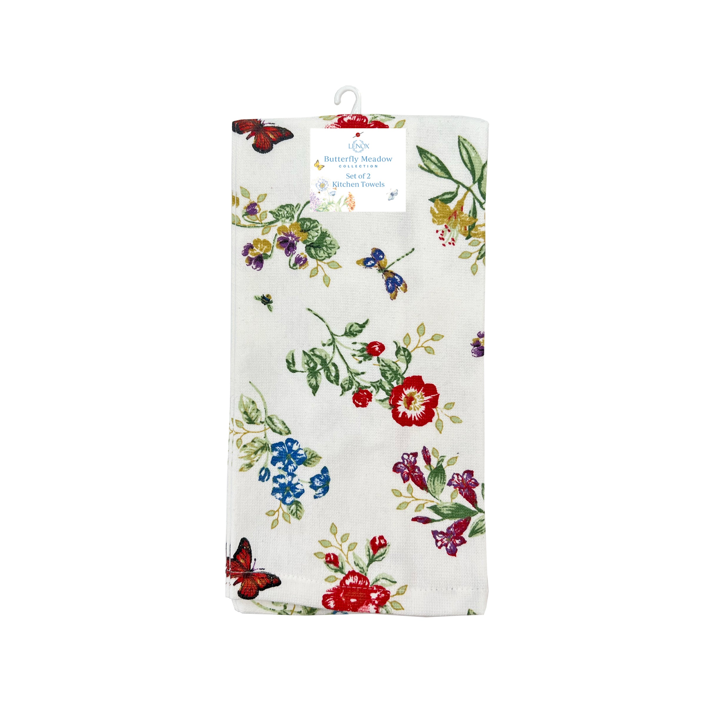 Butterfly Meadow 2-Piece Absorbent Kitchen Towels Set - Soft & Durable for Cooking, Baking & Dish Drying