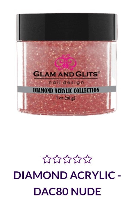 GLAM AND GLITS DA80 Diamond Nail Art Collection - 1 oz Nude Glitter Polish for Professional Salon & Home Manicure - Perfect for Bridal, Party, and Special Occasion Nails