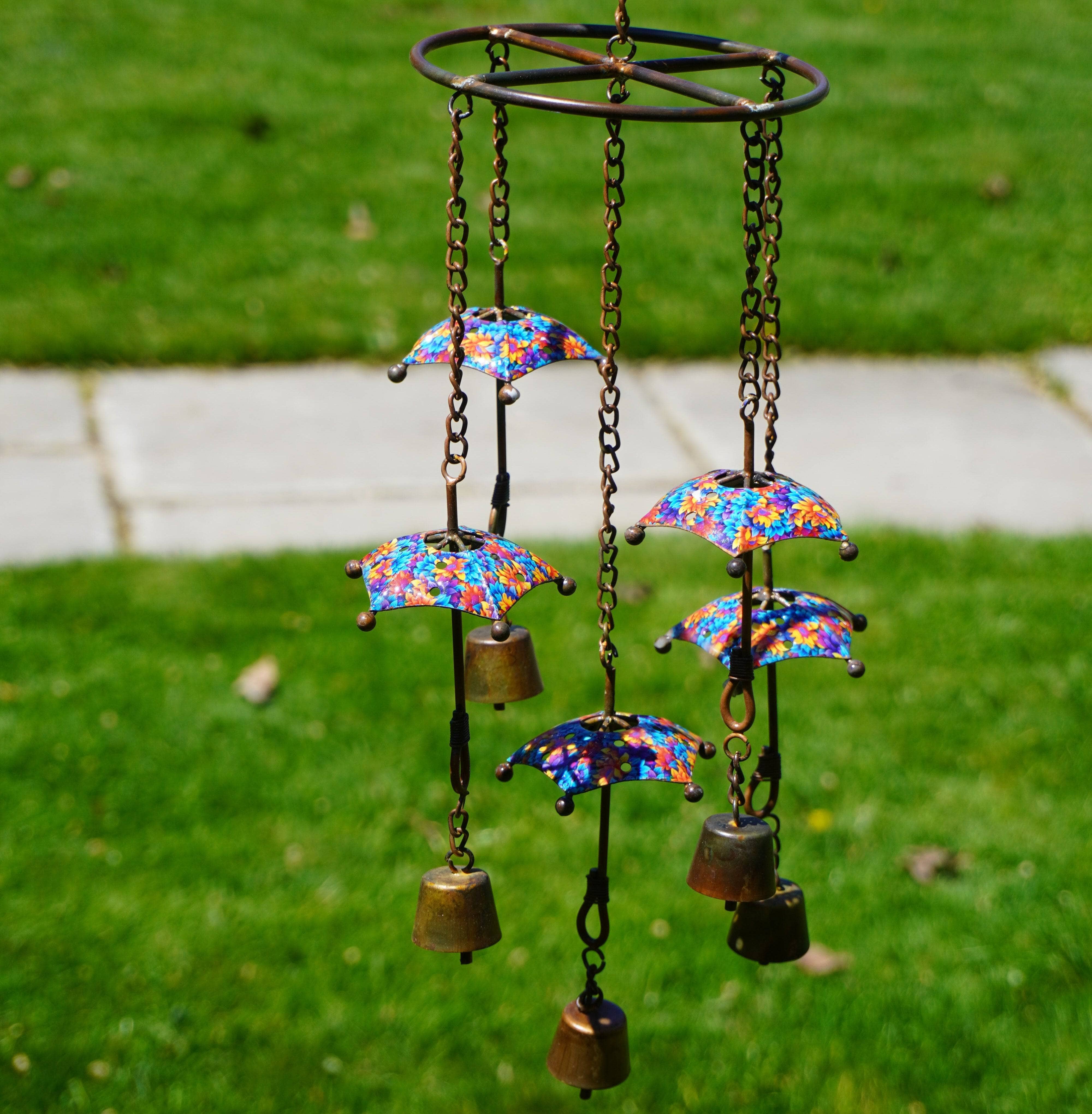 Floral Umbrella Hanging Mobile - Handmade Nursery Decor for Baby Girls Room, Boho Chic Ceiling Ornament, Wind Chime for Bedroom & Living Room - Perfect for Baby Showers, Birthdays & Home Decor