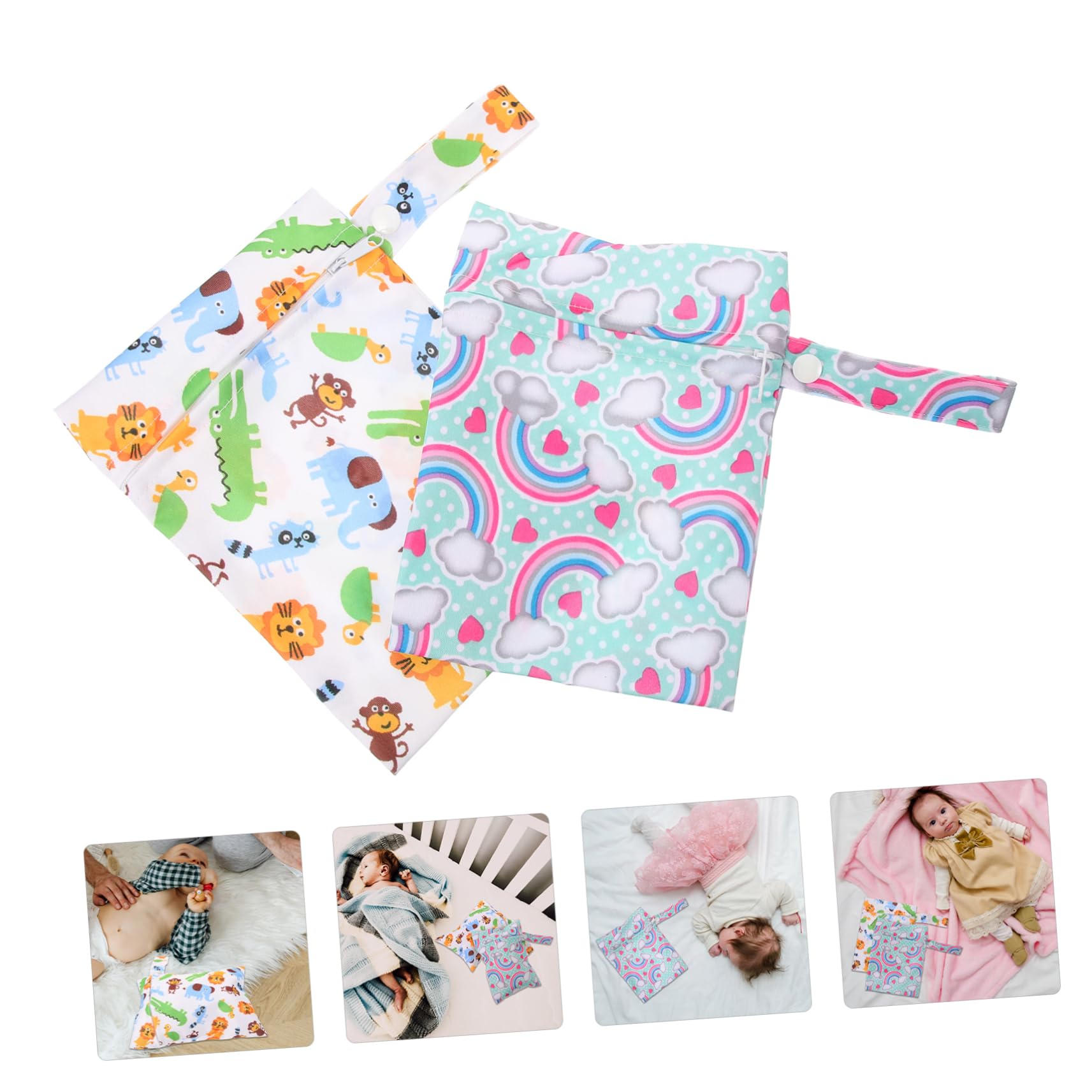 Vaguelly 16 Pack Waterproof Diaper Bags - Reusable Hanging Wet Dry Storage Pouches for Baby Essentials, Travel & Daycare - Durable Polyester Fabric (Multi-Purpose for Swimsuits, Toiletries & Clothes)