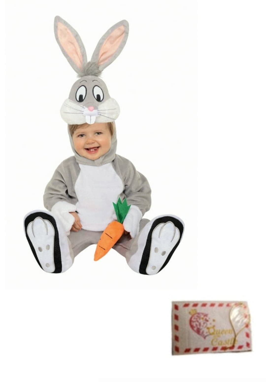 Bugs Bunny Toddler Costume for Kids - Queen of the Castle Birthday Gift Tag - Perfect for Halloween, Dress-Up Parties & Birthday Celebrations