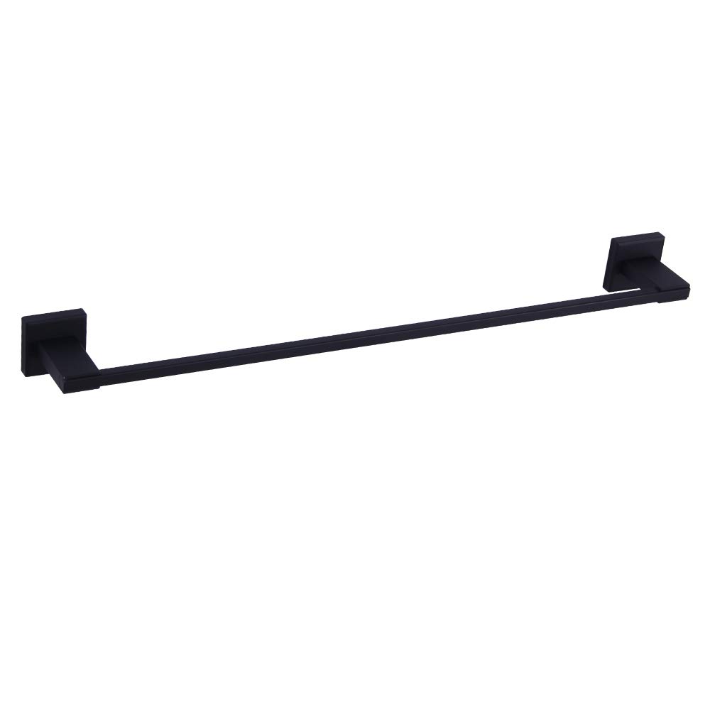BEIGEEWY 24-Inch Matte Black Stainless Steel Towel Bar - Modern Wall Mounted Bathroom Towel Holder for Showers, Baths & Spa - Durable & Rustproof Bath Accessories
