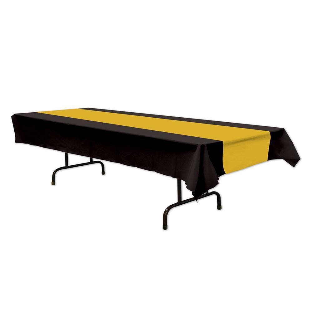 Elegant Black & Gold Table Cover for Weddings, Parties & Events - Premium Spandex Tablecloth for Dining & Decor