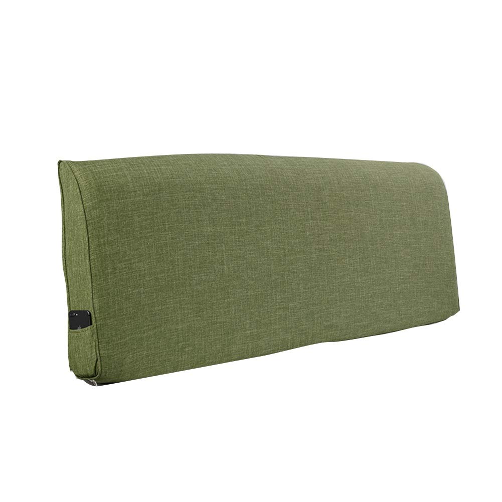 LIANGJUN Adjustable Bed Backrest Pillow - 100CM Green Support Cushion for Sitting Up in Bed, Reading, Watching TV - Anti-Collision Protection for Double Beds & Bedroom Comfort