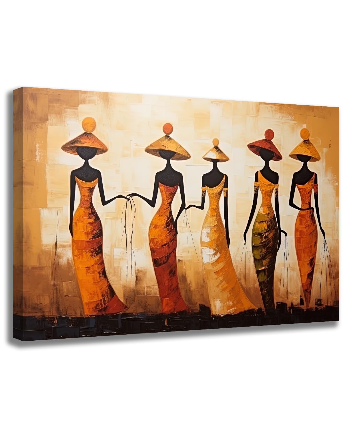 GLOKAKA Black African Woman Canvas Art Print - Abstract Ethnic Tribal Portrait Painting for Wall Decor, Bedroom & Living Room | Modern Home & Office Decorations