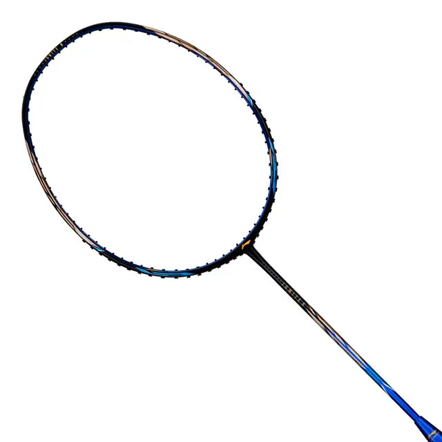 Li Ning IGNITE 8 Badminton Racket - Prestrung with Black Blue & Gold Design | Professional Carbon Fiber Shuttlecock Racket for Smash & Control | Perfect for Tournaments & Training | Made in China