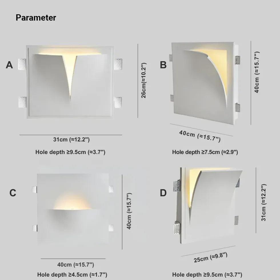 Modern V-Shaped White Recessed Wall Light - Sleek LED Fixture for Living Room, Bedroom & Hallway Lighting
