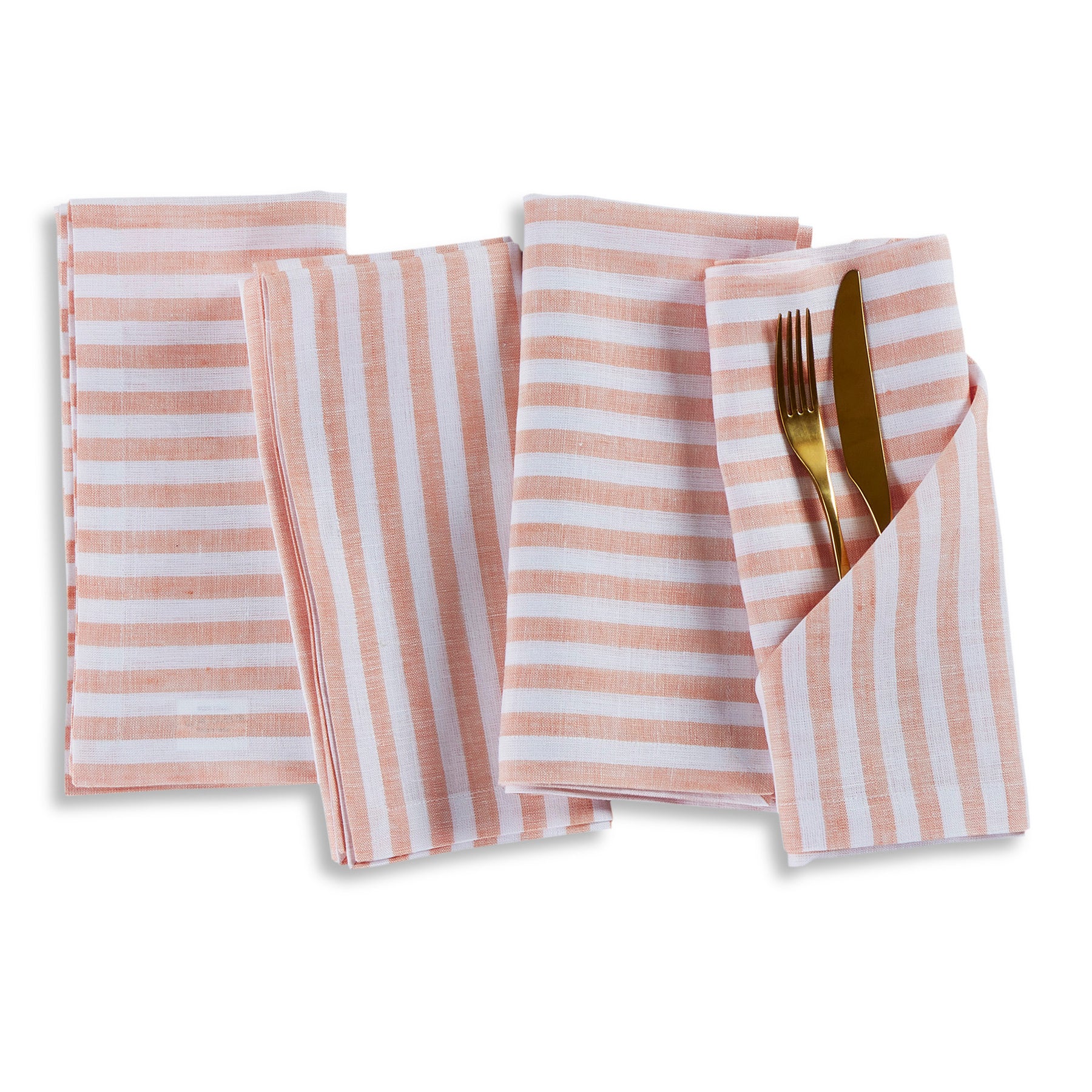 Amalfi Stripe Cotton Napkins Set of 12 - Premium Dinner Napkins for Formal Dining, Parties & Holiday Table Decor - Elegant Italian-Inspired Table Linens