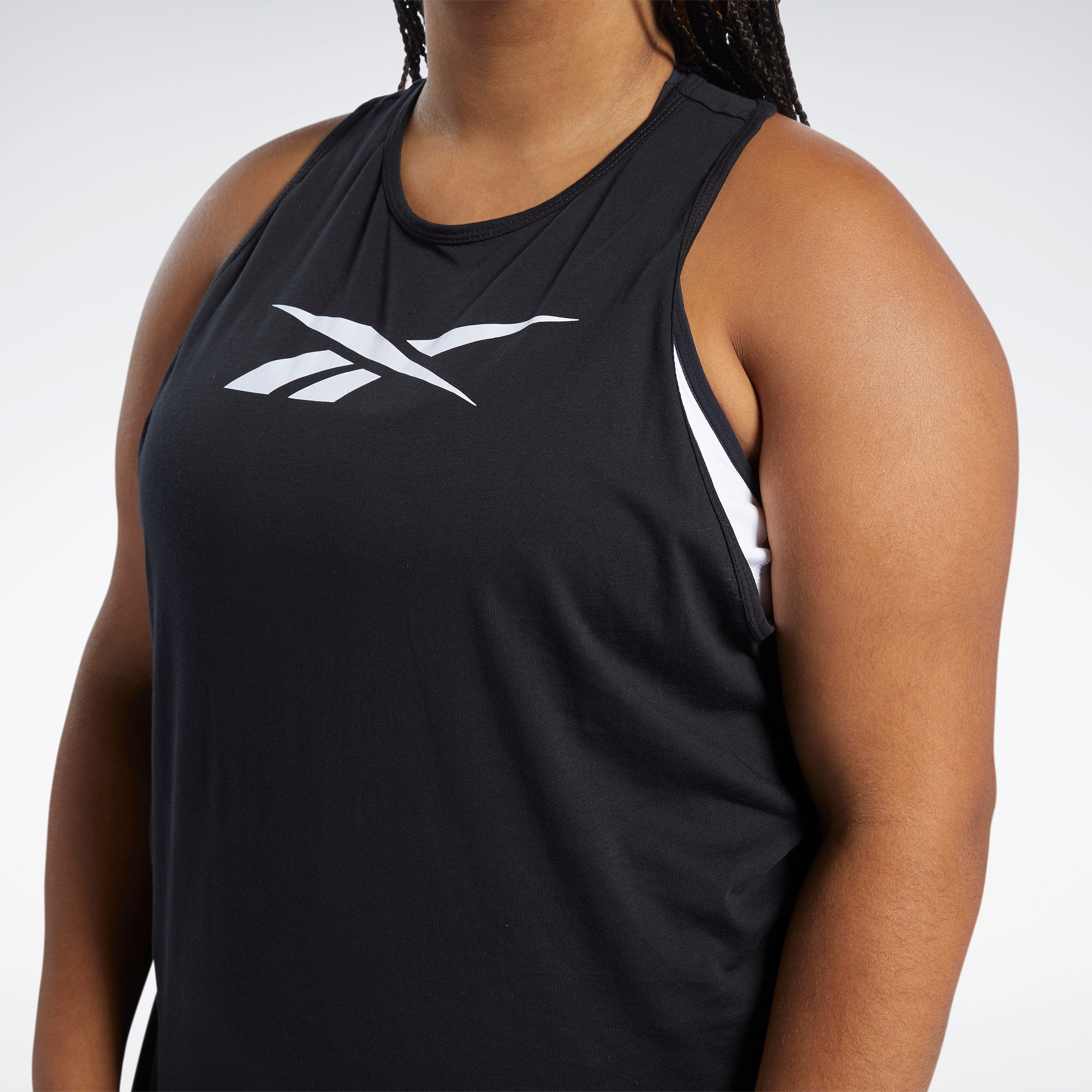 Training Essentials Graphic Tank Top for Women - Black Workout Top for Gym, Running & Yoga - Breathable & Comfortable Fitness Apparel