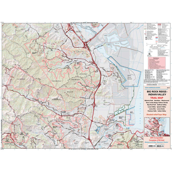 Big Rock Ridge Indian Valley Hiking & Trail Map - Detailed Topographic Map for Outdoor Adventures, Camping & Backpacking