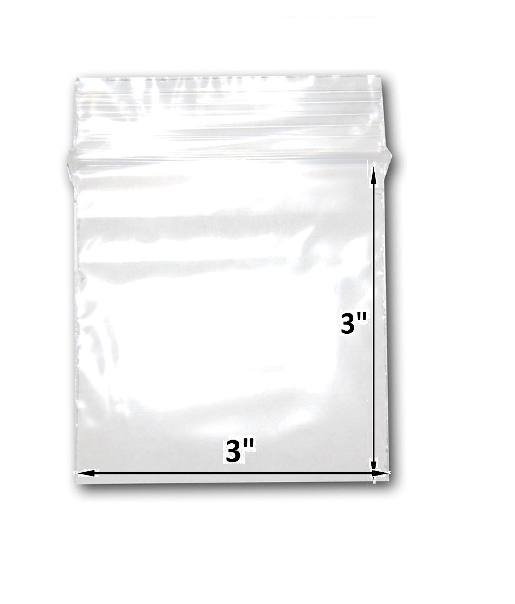 200 Pack 3x3 Inches 2 Mil Clear Resealable Plastic Zip Bags with Lock Seal Zipper - Perfect for Jewelry, Crafts, Snacks & Small Parts Storage