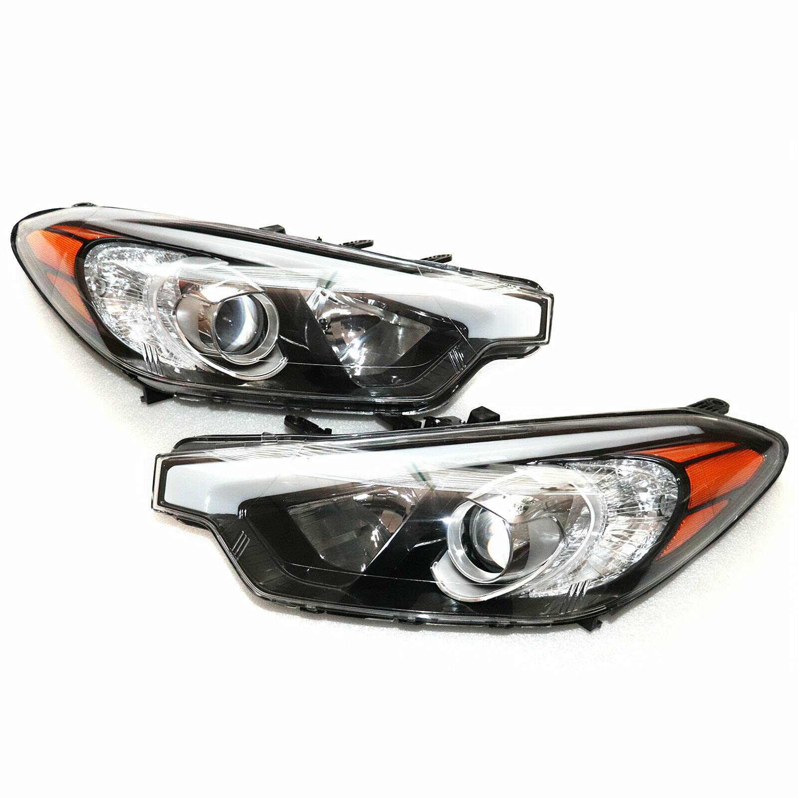 LOYALHEARTDY Headlight Assembly for 2014-2016 Kia Forte/Forte Koup/Forte5 - Left & Right Side H1/H7 High/Low Beam Headlamps - Perfect for Night Driving and Foggy Conditions